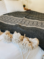 Moroccan Pom Pom — Black & White Blanket